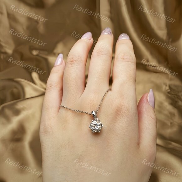 NEW Certified 1ct. t.w. Moissanite Snowflake Necklace - Picture 3 of 7